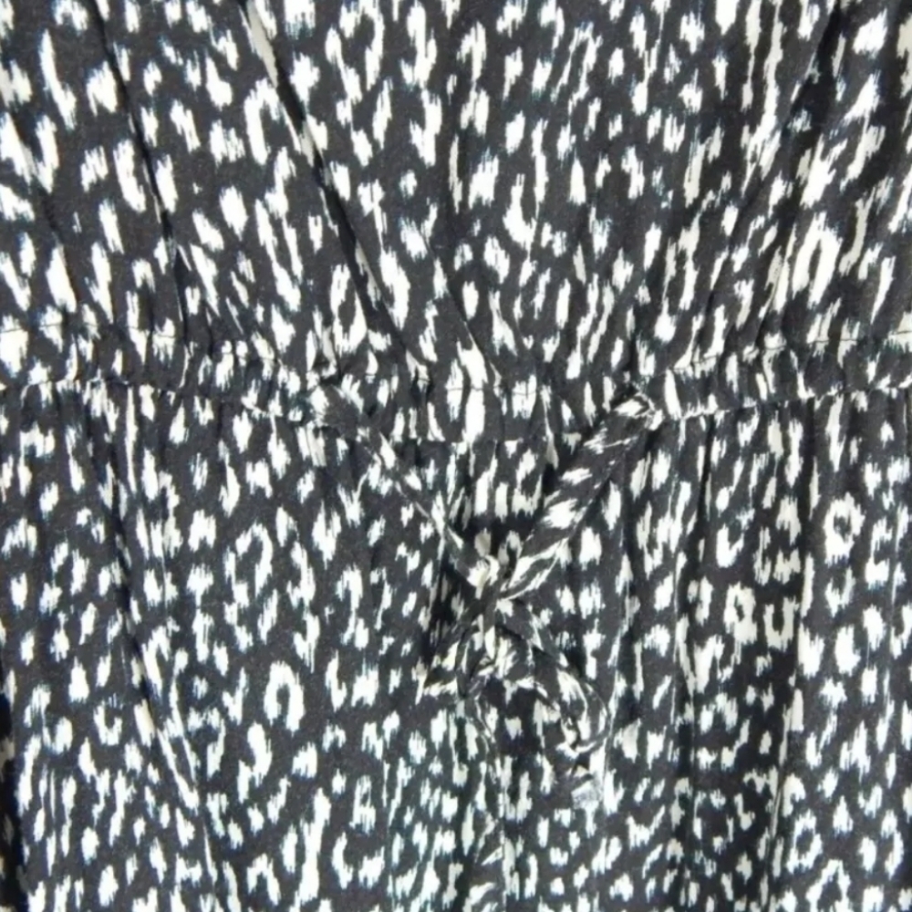 Torrid Black Leopard Ruffle Drawstring Dress - Picture 4 of 4